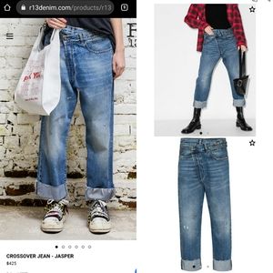 R13 Denim Signature Crossover Jean Jasper wash. Sz 26